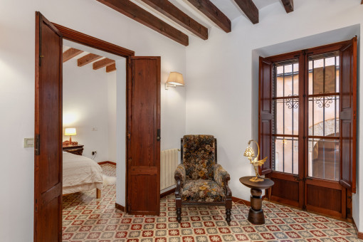 Cozy reading nook with storage space