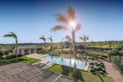 Views to the pool and garden area