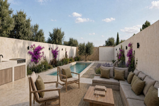 Terrace with outdoor kitchen