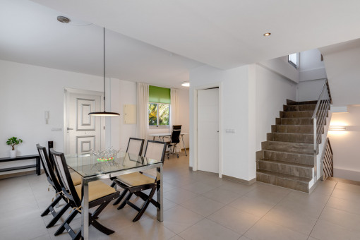 Open dining and living space