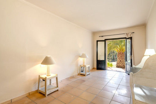 One of the three bedrooms on the groundfloor with access to the garden