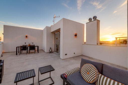 Sunset rooftop terrace