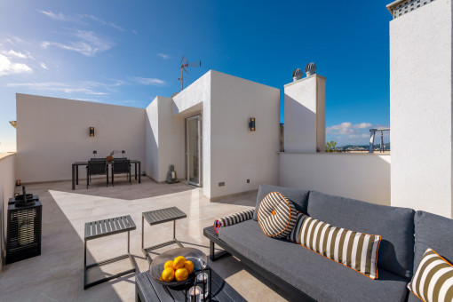 Sunny rooftop terrace