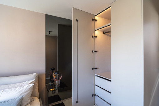 Custom built-in wardrobe with lighting 