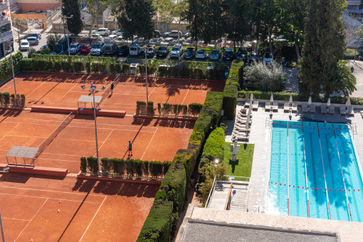 View of the tennis court