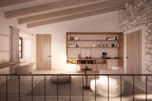 Lounge area on the upper level