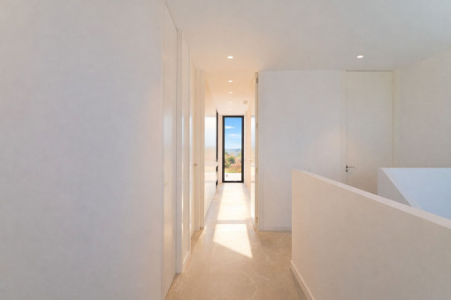 Bright upper floor hallway