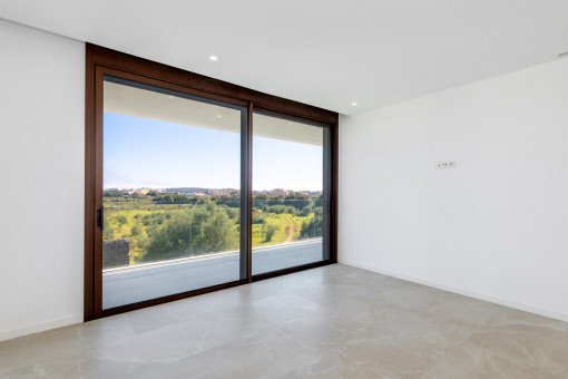 One of the three upstairs bedrooms