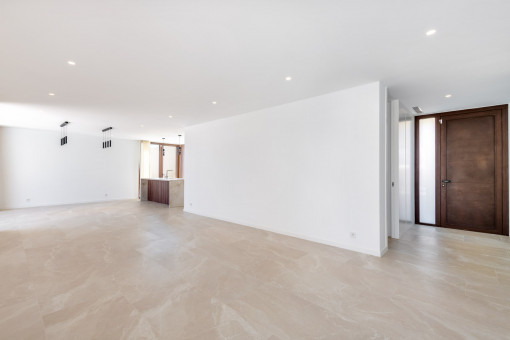 Open-plan living and dining area
