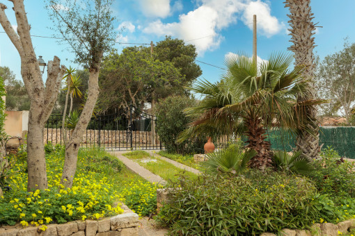 Garden with parking space