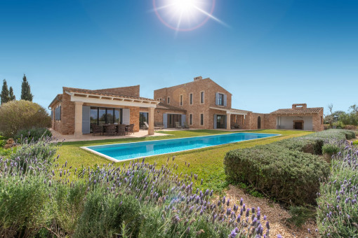 Fantastic natural stone finca with pool and stunning views near Ses Salines