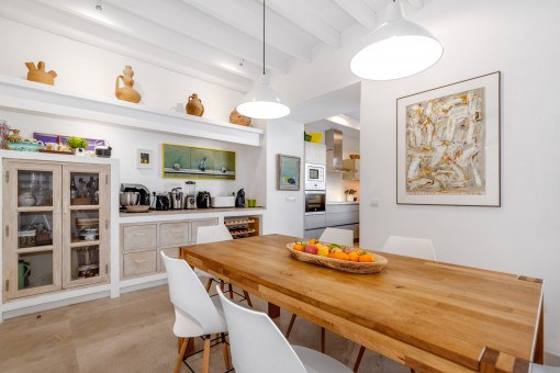 View into the half-open kitchen