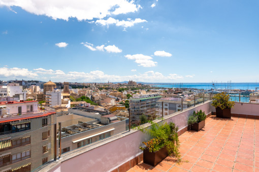 Penthouse terrace with panoramic views