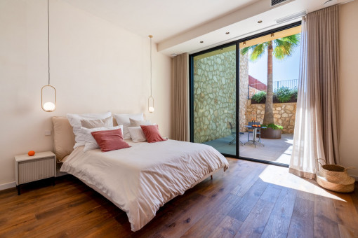 Bedroom with patio