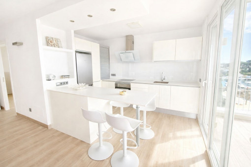 Kitchen and living area