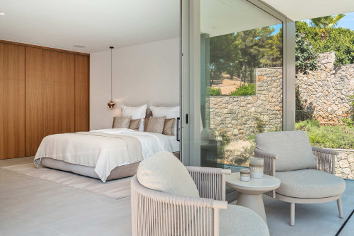 One of the four sleeping areas with direct access to the terrace