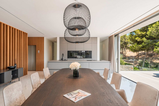 Stylish kitchen and dining area