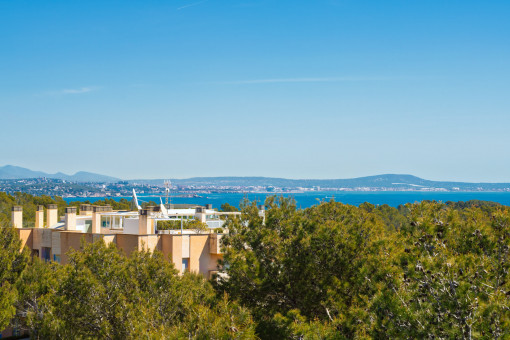 Partial sea view from the rooftop terrace