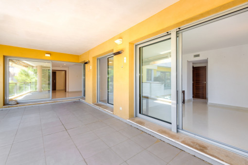 Covered terrace on the living level