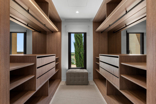 Walk-in wardrobe with ample storage