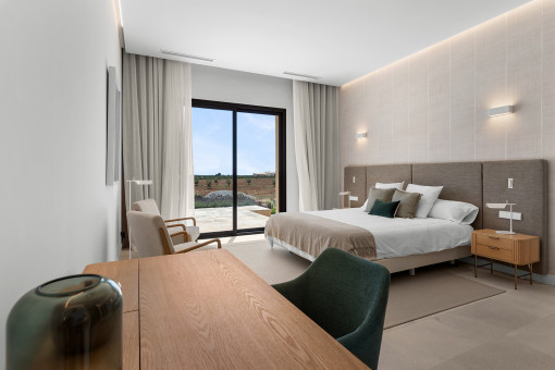 Luxurious master bedroom with serene atmosphere