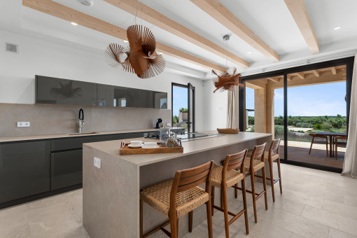 High-end designer kitchen with Gaggenau appliances