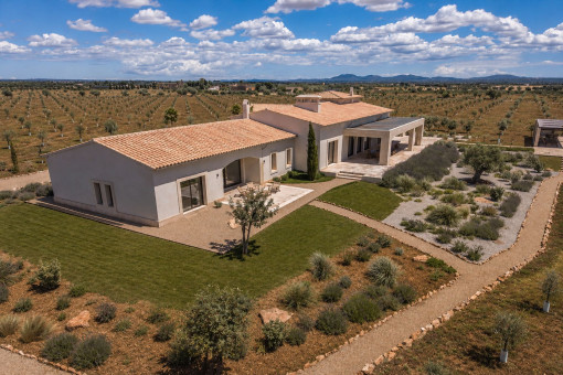 Bird’s-eye view of the property
