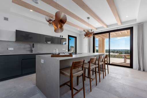 High-end designer kitchen with Gaggenau appliances