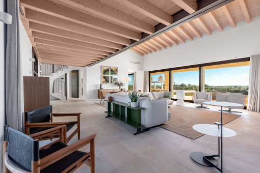 Open-plan living and dining area