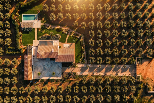 Impressive bird’s-eye view over the entire estate