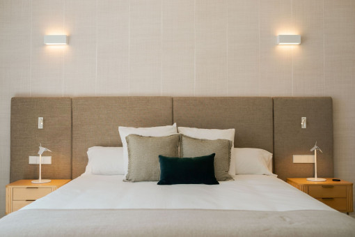 Luxurious master bedroom with serene atmosphere
