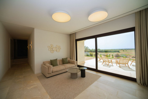 Cozy lounge in the guest area with terrace