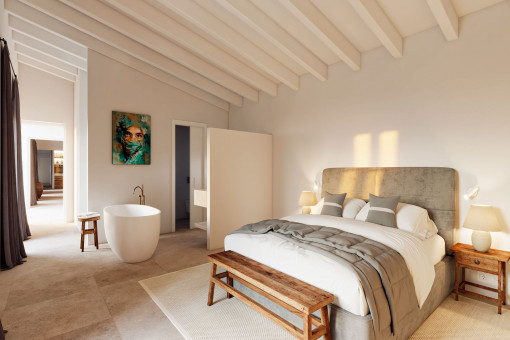 Bedroom with calm Mediterranean ambience
