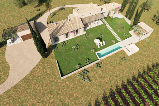 Aerial view of the planned finca project