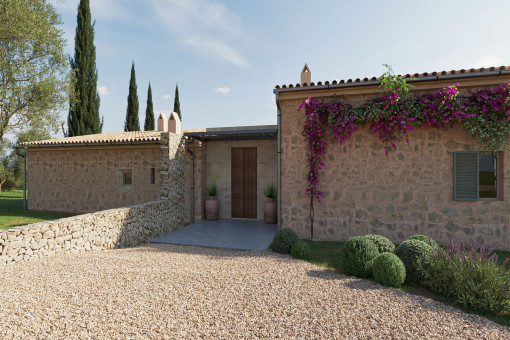 Driveway and entrance area of the finca project