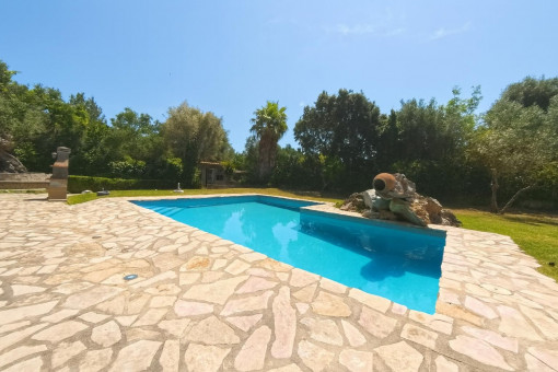 Private pool with stone patio
