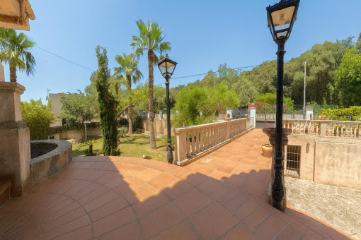 Large terrace with garden view