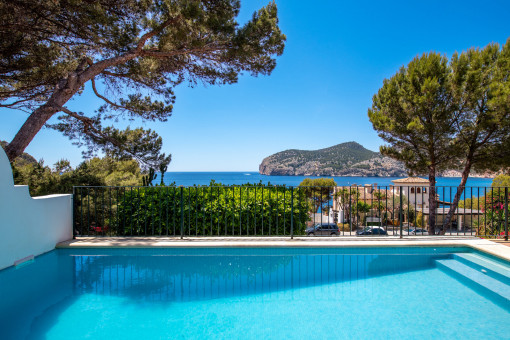 Pool with stunning sea views
