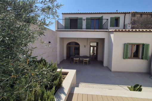 View from the pool towards the house