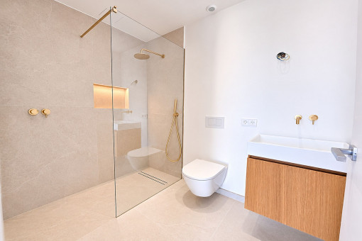 En suite bathroom with spacious shower
