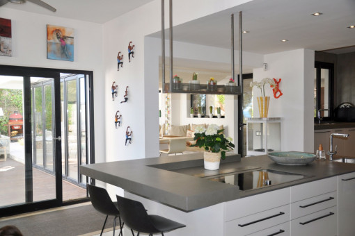Designer kitchen with central island