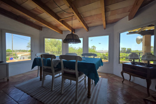 Dining area with views