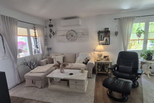 Bright open-plan living room