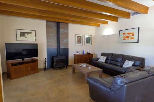 Living room with fireplace