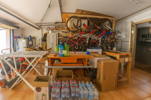 Garage, currently used as a storage room