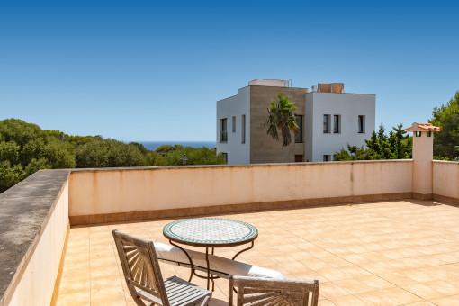 Rooftop terrace with sea views