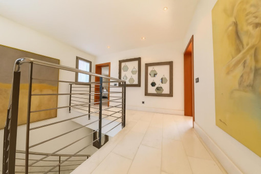 Modern upper floor staircase landing