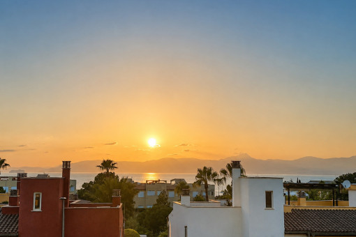 Sunset from the rooftop terrace