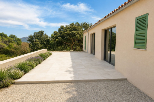 Spacious terraces surrounding the finca