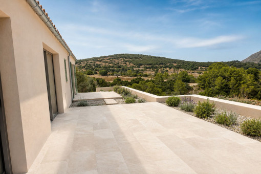 Terrace with sweeping countryside views